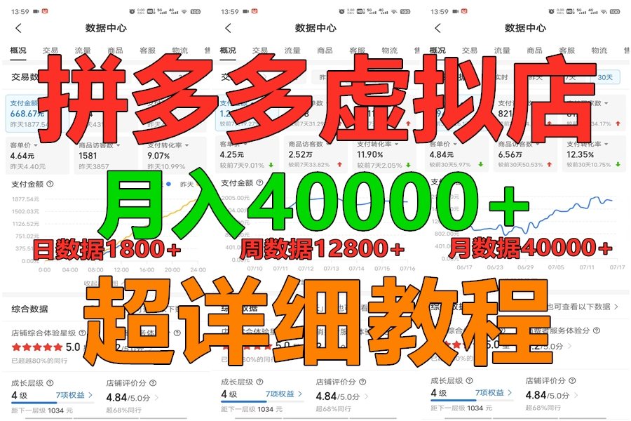 拼多多虚拟电商训练营月入40000+,全网最详细,你做你也行,暴利稳定长久
