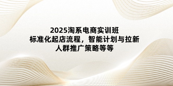 （14522期）2025淘系电商实训班：标准化起店流程，智能计划与拉新，人群推广策略等等