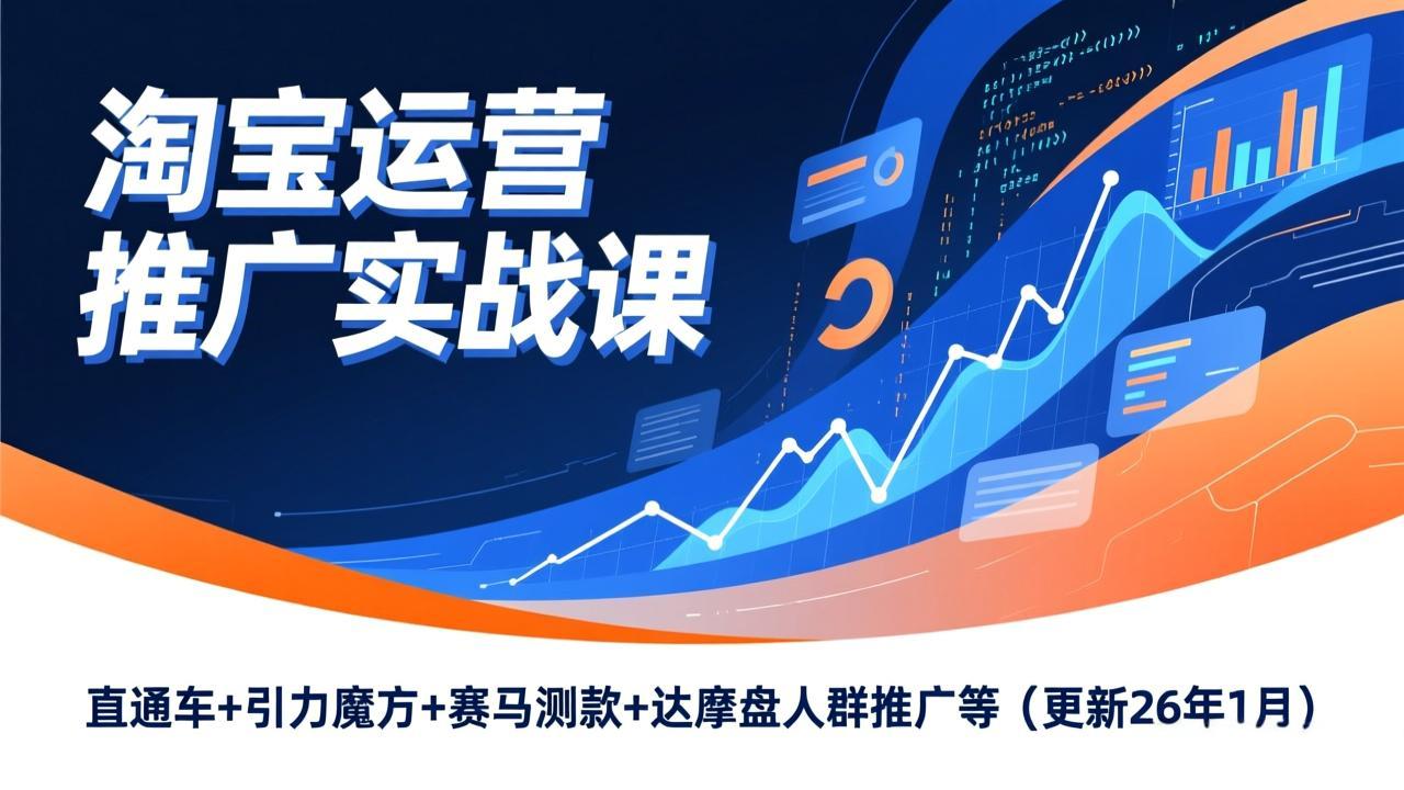 （17200期）淘宝运营推广实战课，直通车+引力魔方+赛马测款+达摩盘人群推广等（更新26年1月）