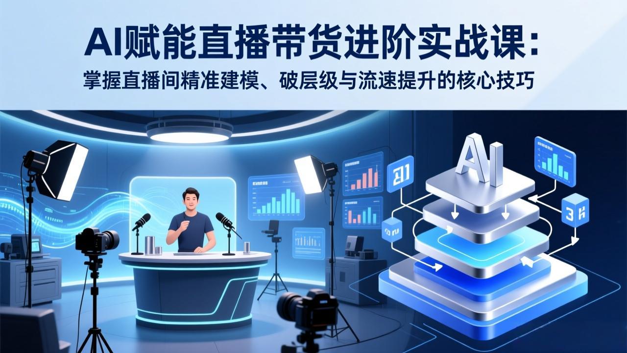（17405期）AI赋能直播带货进阶实战课：掌握直播间精准建模、破层级与流速提升的核心技巧