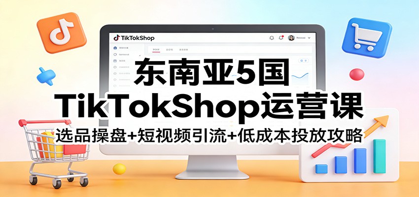 东南亚5国TikTokShop运营课:选品操盘+短视频引流+低成本投放攻略