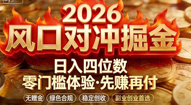 (17631期)2026美金对冲套利,无赠金对冲策略保驾护航,低门槛易上手实操。单人单日收益2000+