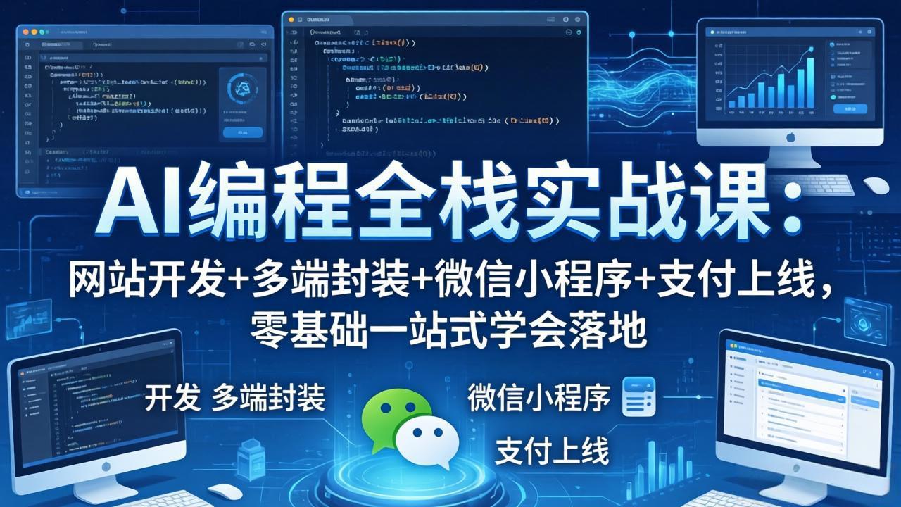 （18049期）AI编程全栈实战课：网站开发+多端封装+微信小程序+支付上线，零基础一站式学会落地