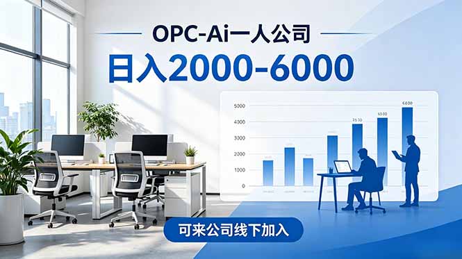 (18809期)2026创业新风口—OPC一人公司模式震撼首发!日收益2000-6000+,项目绿色长久,安全稳健,合…