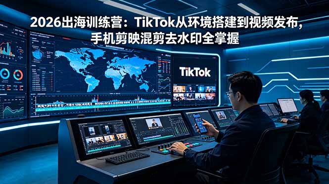 （18875期）2026出海训练营：TikTok从环境搭建到视频发布，手机剪映混剪去水印全掌握