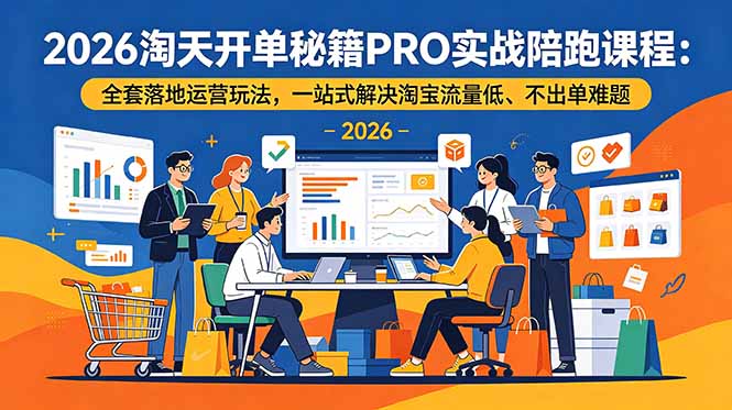 (19579期)2026淘天开单秘籍PRO实战陪跑课程-更新:全套落地运营玩法,一站式解决淘宝流量低、不出单难题
