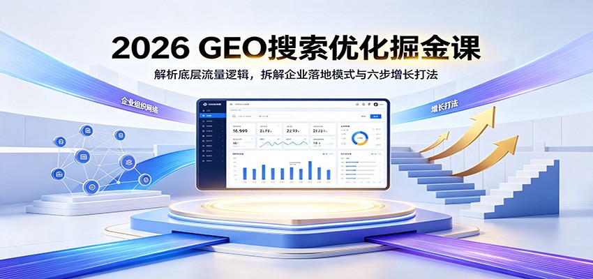 2026 GEO搜索优化掘金课：解析底层流量逻辑，拆解企业落地模式与六步增长打法